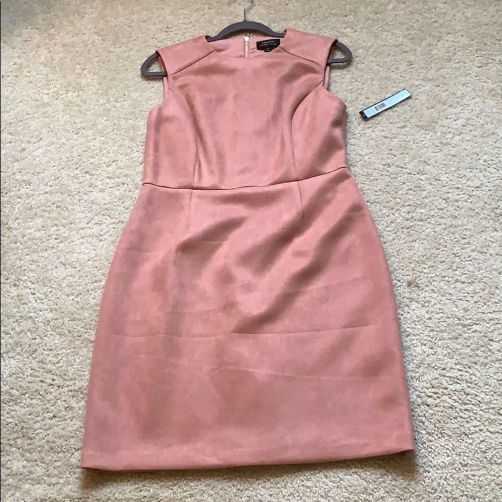 Faux suede sheath dress